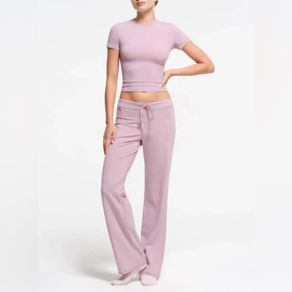 Skims Cotton Jersey Straight Leg Pant. Size Large.